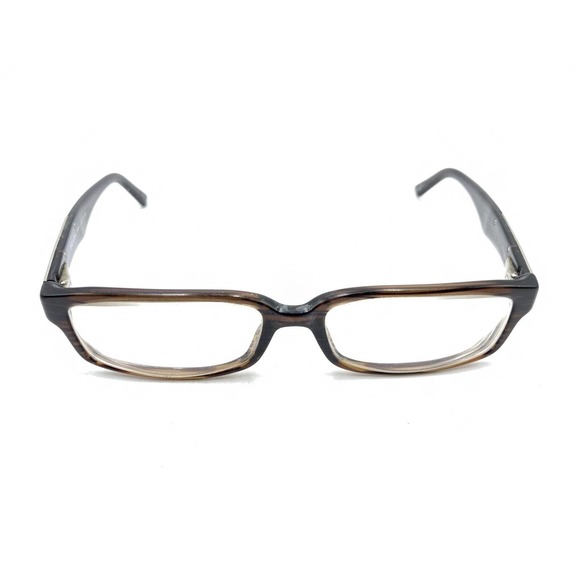 Prada VPR 01M Brown Striped Silver Rectangle Eyeglasses Frames 52-15 140 Italy - Picture 2 of 12